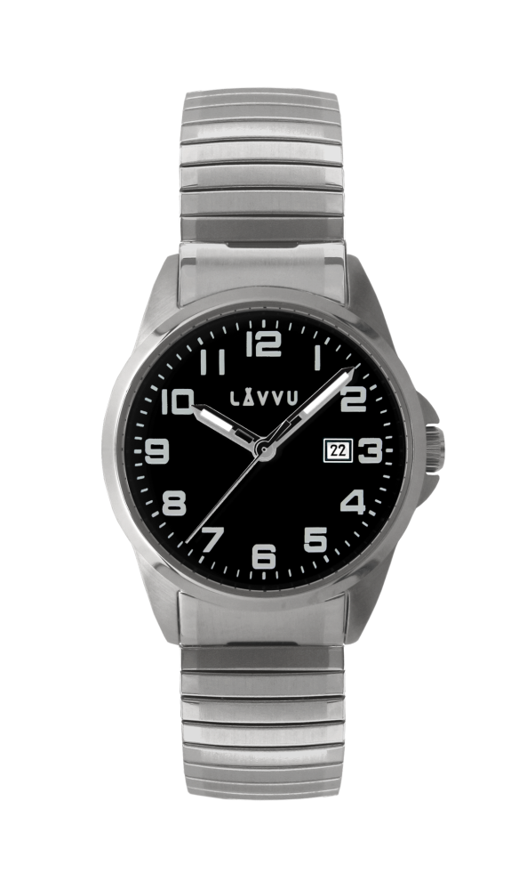LAVVU Pánské pružné hodinky STOCKHOLM Big Black - Pánské