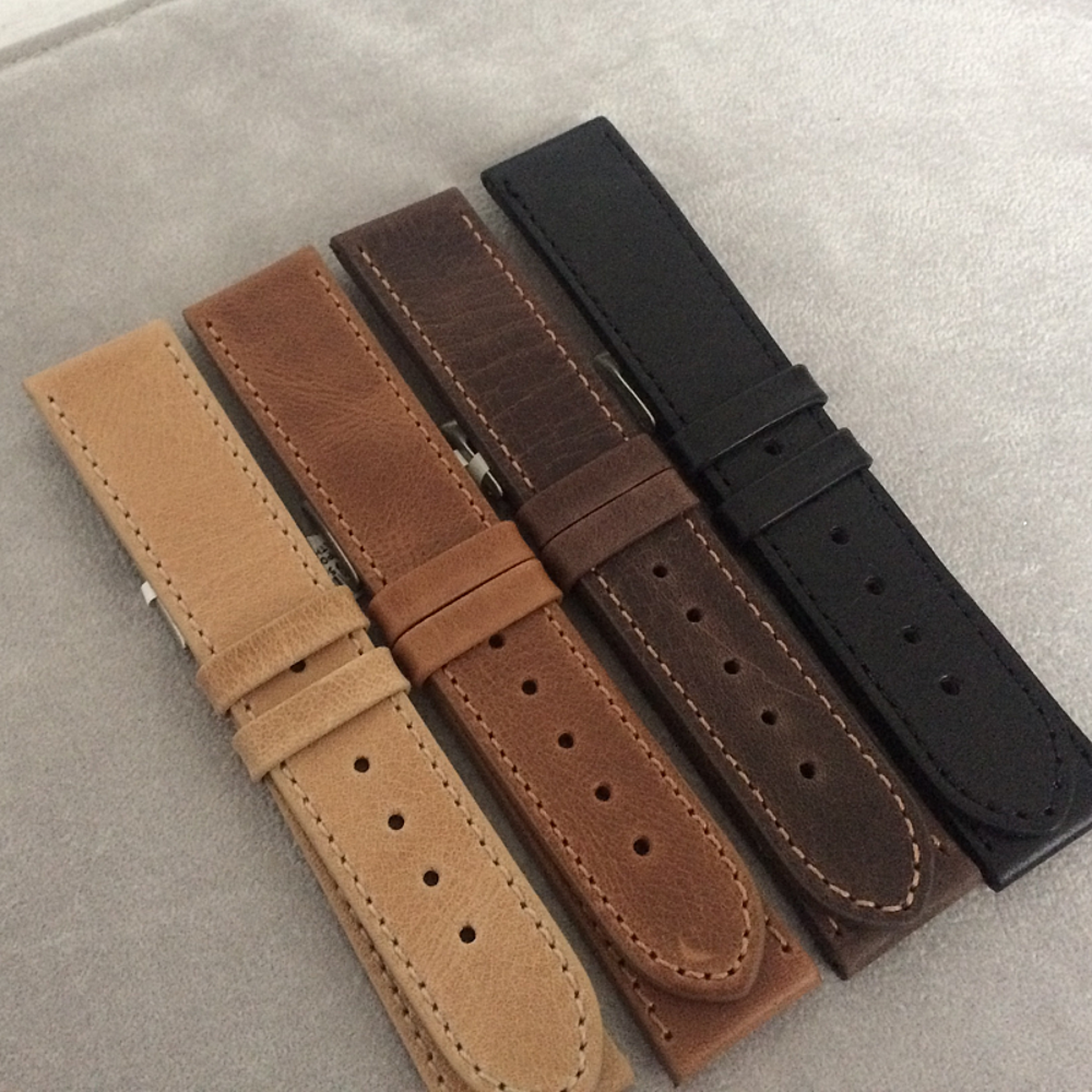 LAVVU Béžový prošitý řemínek SPORT z luxusní kůže Top Grain - 20 LSAUD20