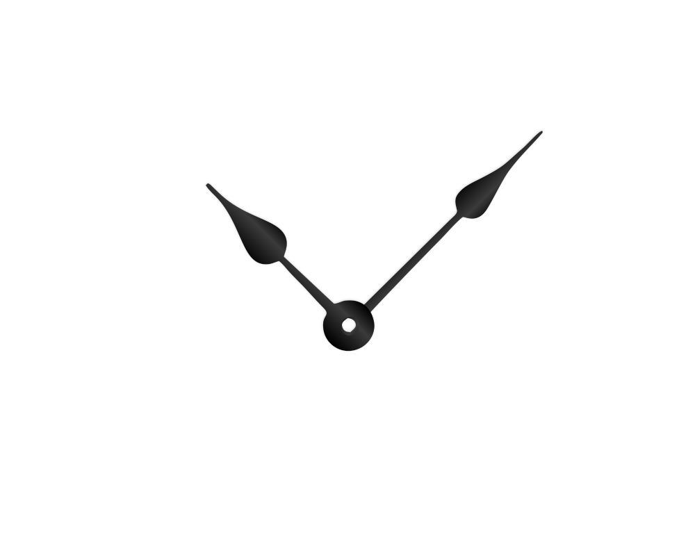 Černé klasické hliníkové ručičky na hodiny 73 mm | 53 mm
