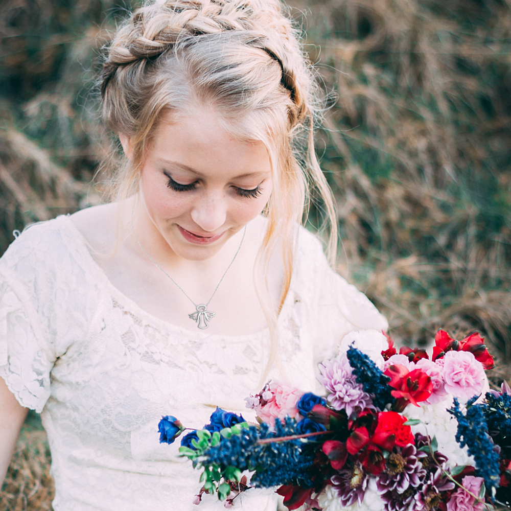 MINET Stříbrný náhrdelník ANDĚL se svatozáří JMAN0069SN45