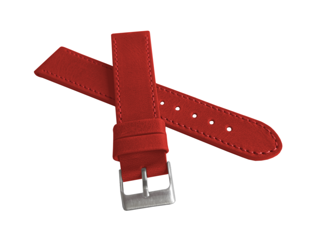 LAVVU Červený prošitý řemínek SPORT z luxusní kůže Top Grain - 20 LSAUR20