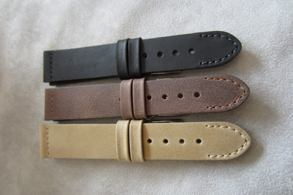 LAVVU Černý prošitý řemínek RETRO z luxusní kůže Top Grain - 22 LSLUB22