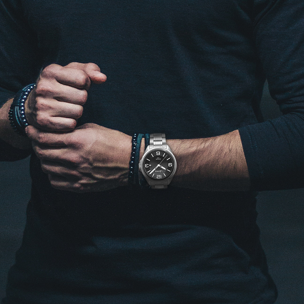 LAVVU Pánské hodinky se safírovým sklem HERNING Black LWM0092