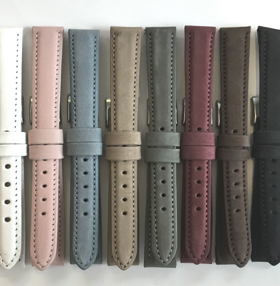 MINET Bílý prošitý řemínek z luxusní kůže Top Grain - 14 MSBUW14