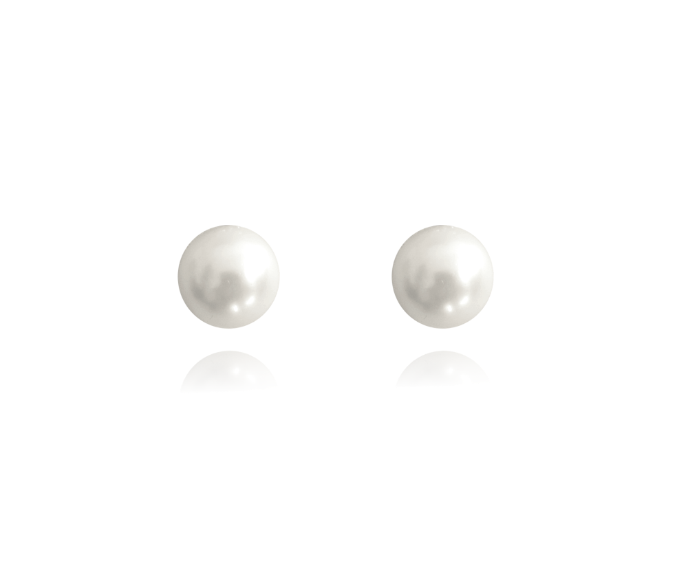 MINET Stříbrné náušnice PERLY - bílé 6 mm