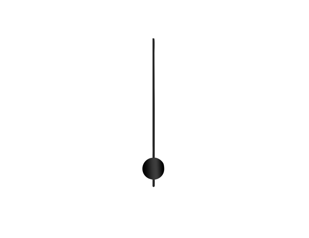 Černé kulaté kyvadlo na hodiny 50 mm | 255 mm APP050B