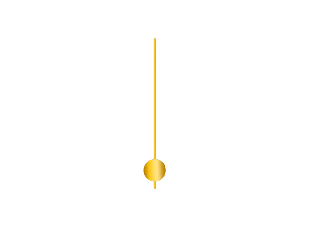 Zlaté kulaté kyvadlo na hodiny 50 mm | 255 mm