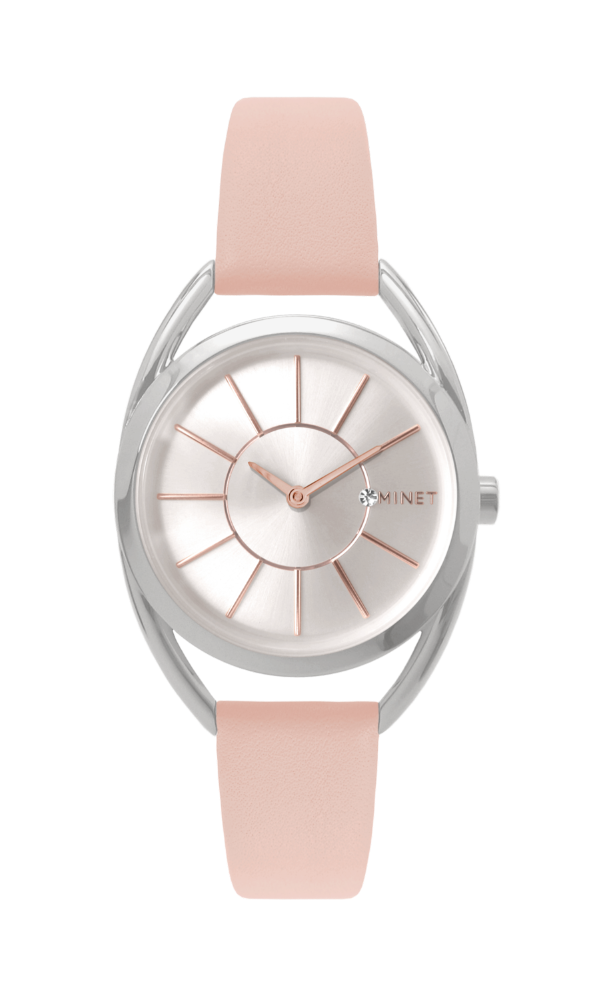MINET Pudrově růžové dámské hodinky ICON PINK BLUSH MWL5029
