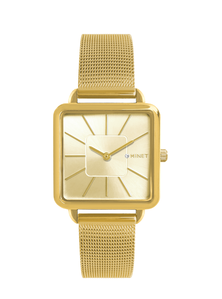 MINET MWL5106 (Zlaté dámské hodinky MINET OXFORD ALL GOLD MESH)