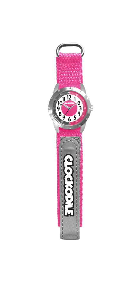 CLOCKODILE Růžové reflexní dětské hodinky na suchý zip REFLEX - Dětské