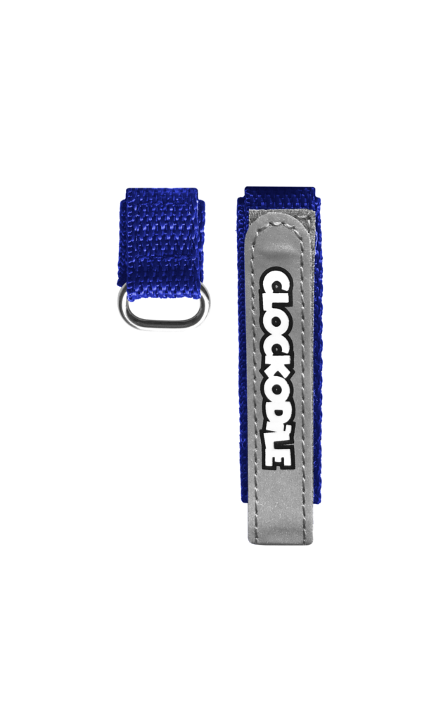 CLOCKODILE Reflexní modrý řemínek na suchý zip k dětským hodinkám