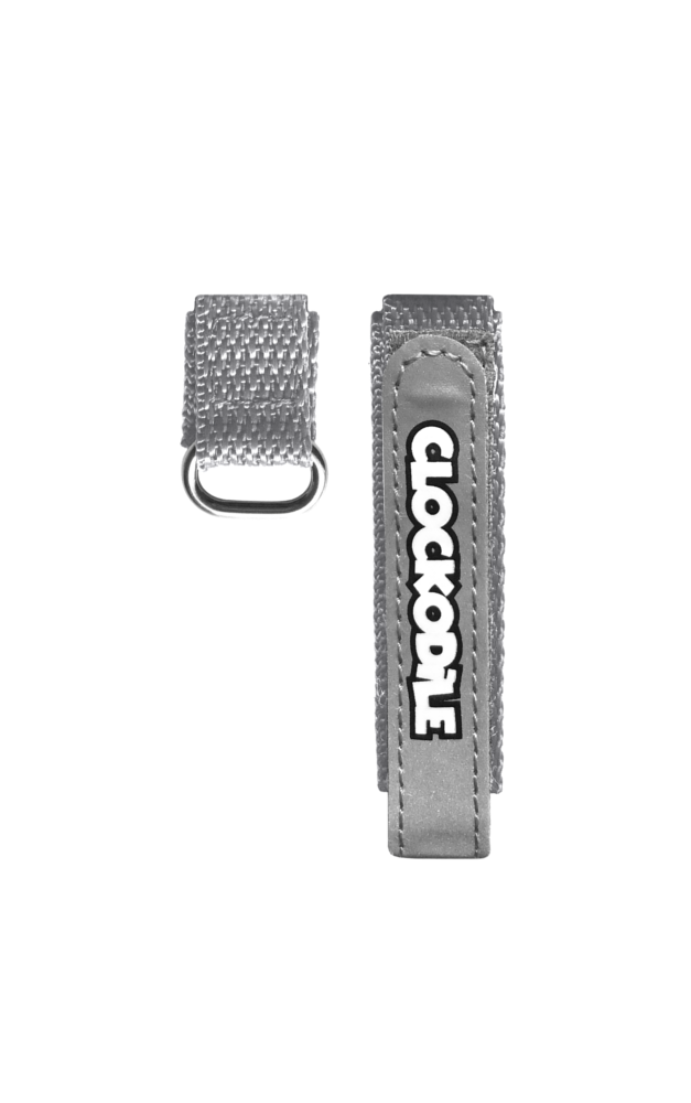 CLOCKODILE Reflexní šedý řemínek na suchý zip k dětským hodinkám