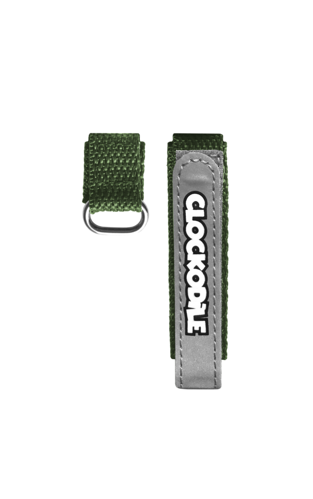 CLOCKODILE Reflexní zelený řemínek na suchý zip k dětským hodinkám
