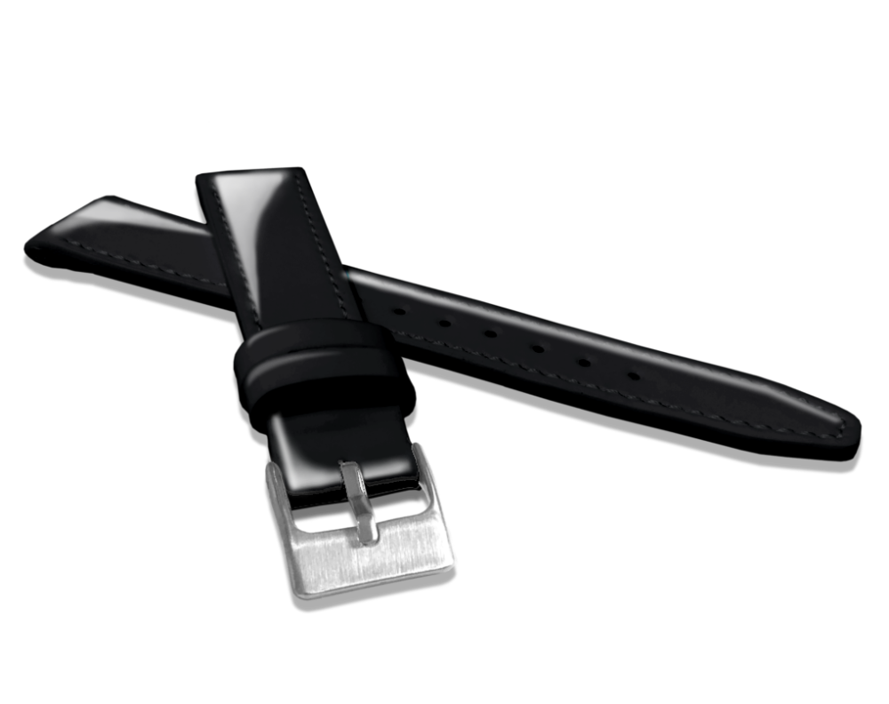 MINET Černý kožený řemínek s vysokým leskem GLAMOUR - 20 MSOUB20