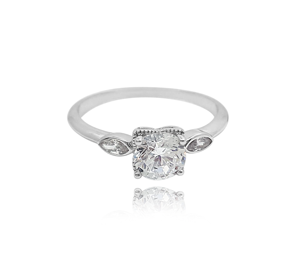 MINET Stříbrný prsten s bílými zirkony vel. 53 JMAN0156SR53