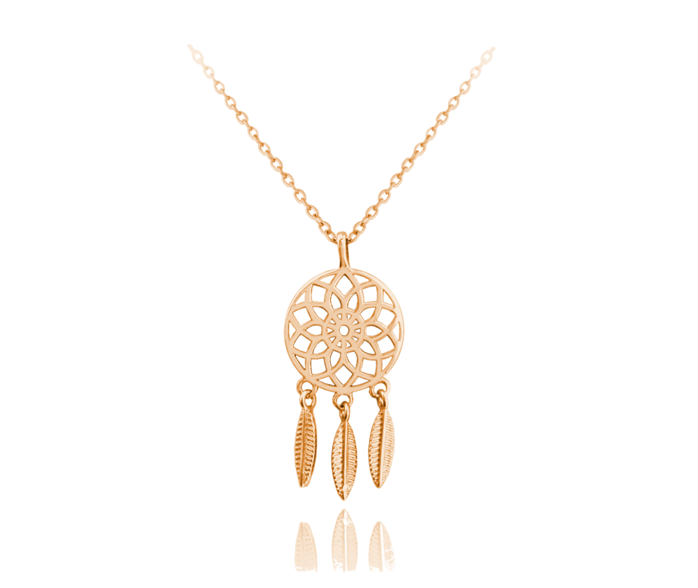 Rose gold stříbrný náhrdelník MINET LAPAČ SNŮ