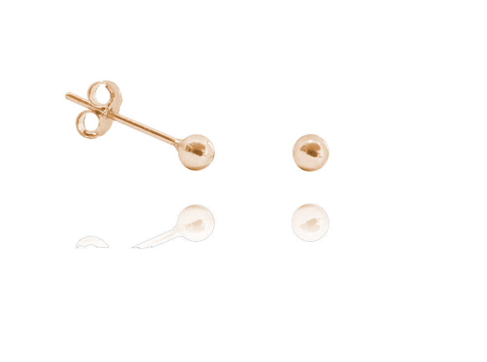 MINET Rose gold stříbrné náušnice KULIČKY MALÉ 3 mm JMAN0031RE03