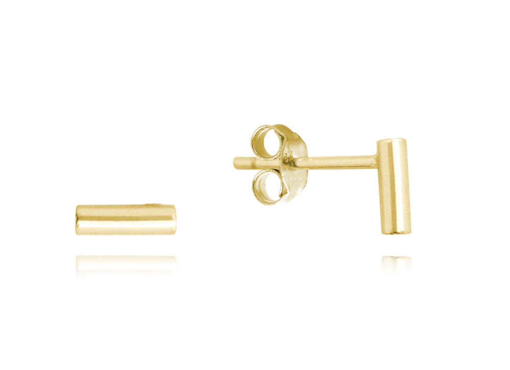 MINET Minimalistické pozlacené stříbrné náušnice TYČKY JMAN0196GE00