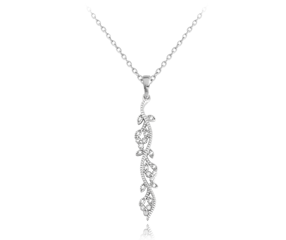 MINET Rozkvetlý stříbrný náhrdelník FLOWERS se zirkony JMAS5032SN45