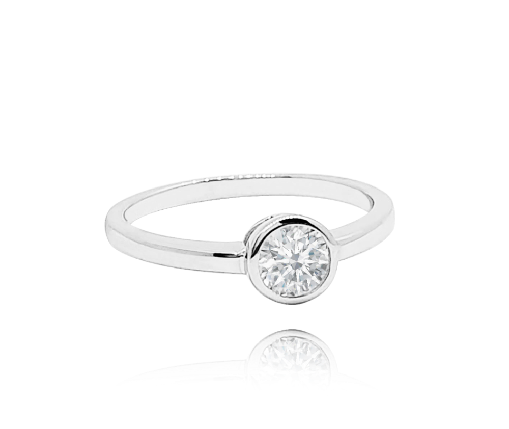 MINET Decentní stříbrný prsten s bílým zirkonem vel. 48 JMAS0096SR48