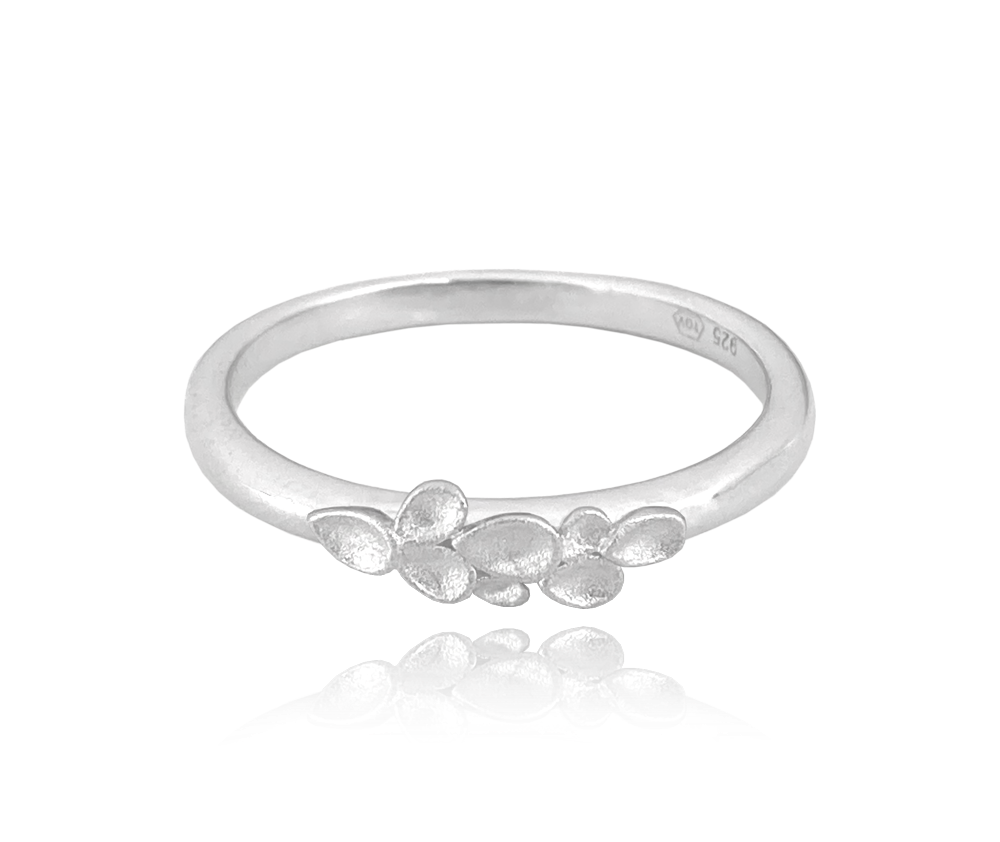 Matný stříbrný prsten MINET EUCALYPTUS vel. 52