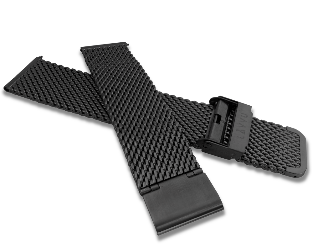 Černý matný kovový tah LAVVU MESH band original black - 22