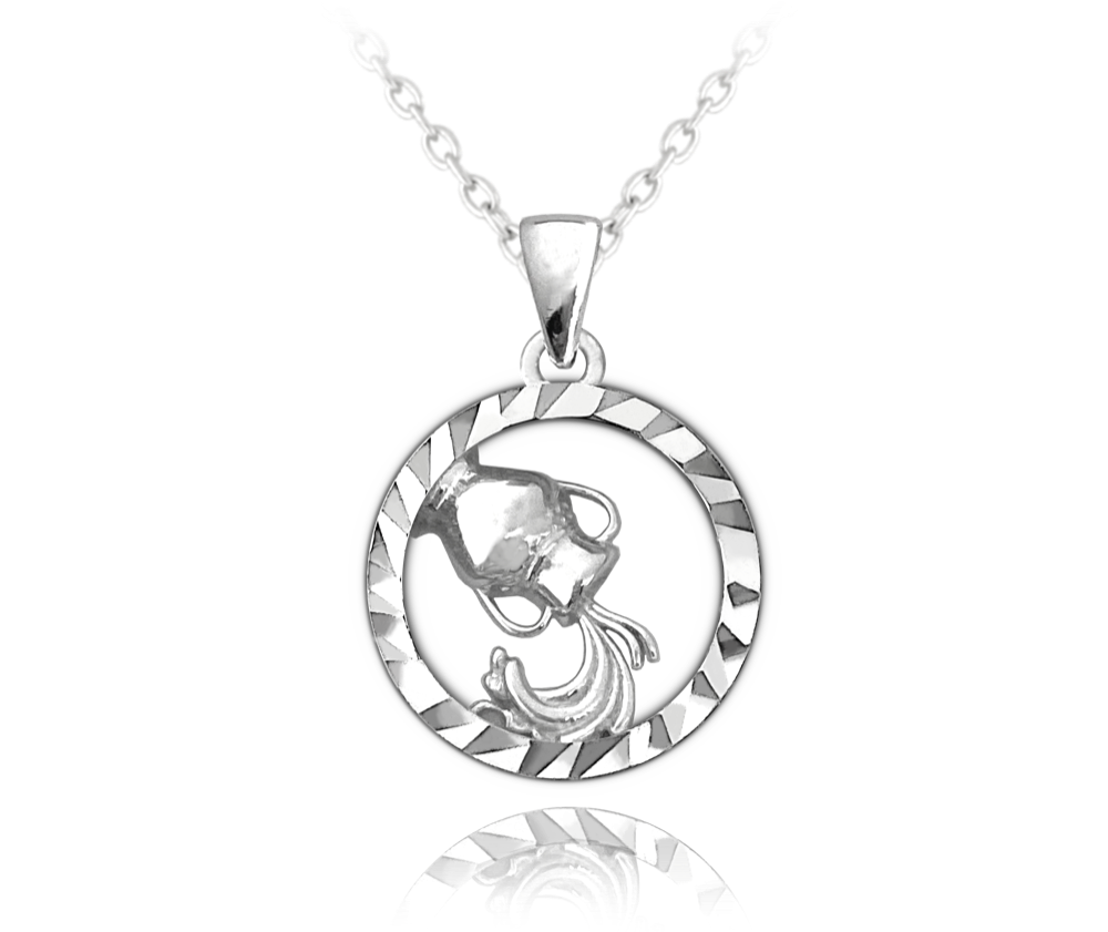 Stříbrný náhrdelník MINET Zodiac znamení VODNÁŘ
