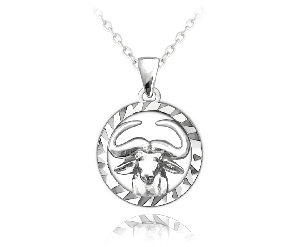 MINET Stříbrný náhrdelník MINET Zodiac znamení BÝK JMAS9405SN45