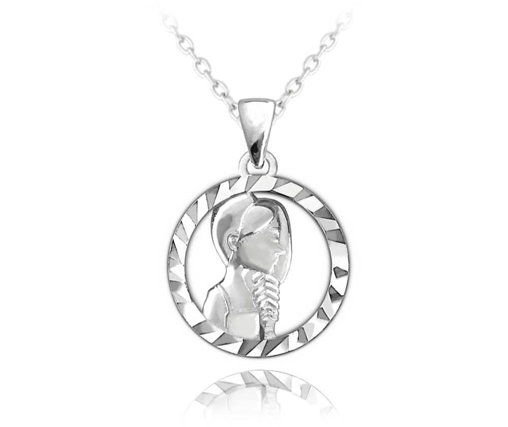 MINET Stříbrný náhrdelník MINET Zodiac znamení PANNA JMAS9409SN45