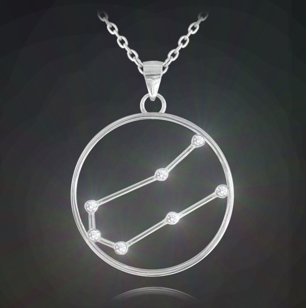 MINET Stříbrný náhrdelník Stars znamení BLÍŽENCI Czech Crystal JMAS9506SN45
