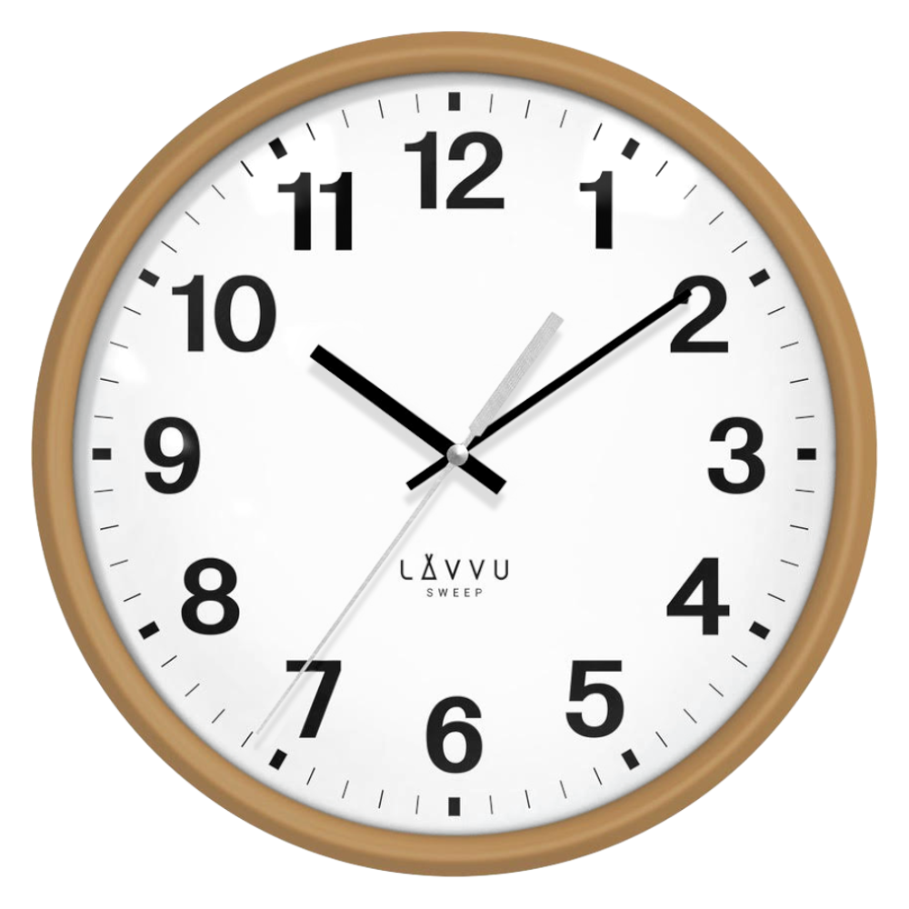 LAVVU Světlé dřevěné hodiny s plynulým chodem LAVVU ESSENTIAL WOOD LCS4040