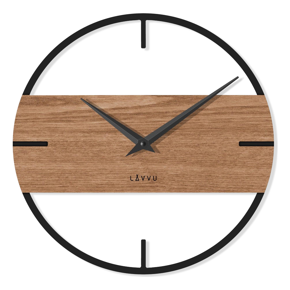 LAVVU Stylové dřevěné hodiny LOFT v industriálním vzhledu ⌀35cm LCT4010