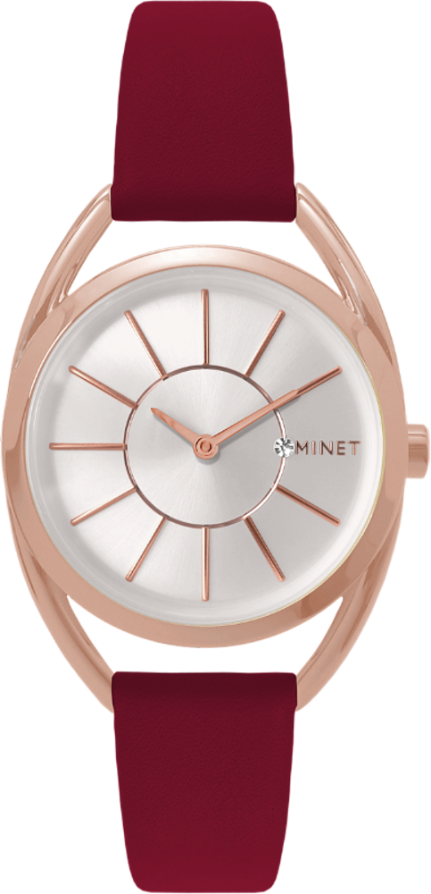 MINET Vínové dámské hodinky MINET ICON PLUM PASSION MWL5074