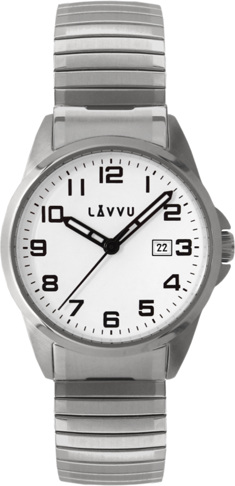 LAVVU Pánské pružné hodinky STOCKHOLM Big White