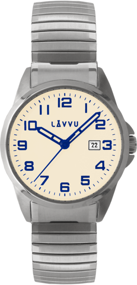 LAVVU Pánské pružné hodinky LAVVU STOCKHOLM Big Beige LWM0024