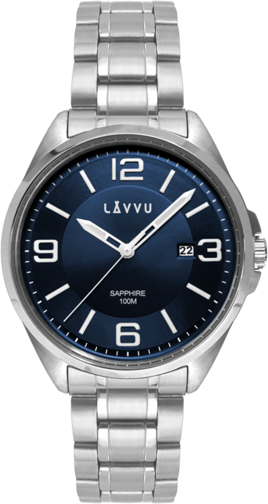 LAVVU Pánské hodinky se safírovým sklem HERNING Blue LWM0091