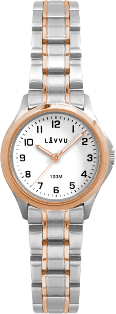 LAVVU Dámské hodinky ARENDAL Original Rose Gold Bicolor s vodotěsností 100M