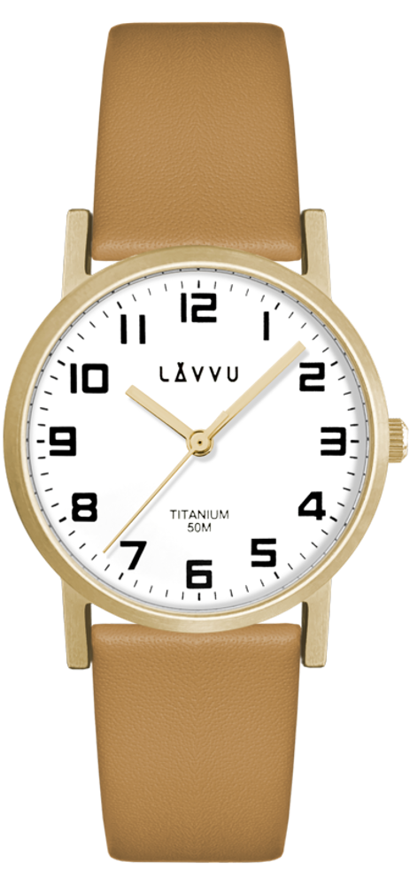 LAVVU Zlaté dámské titanové hodinky LAVVU MANDAL LWL5031
