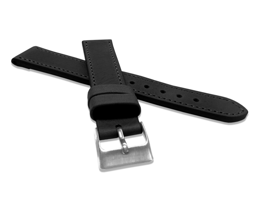 LAVVU Černý prošitý řemínek SPORT z luxusní kůže Top Grain - 19 LSAUB19