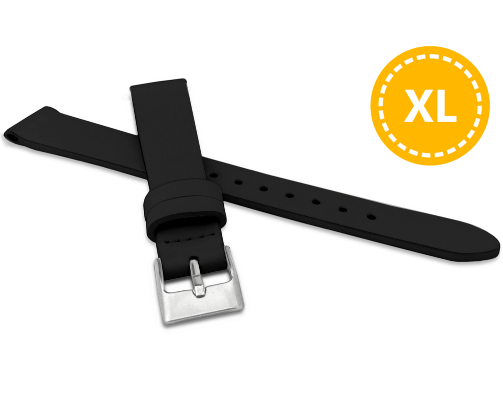 MINET XL Prodloužený černý řemínek z luxusní kůže Top Grain - 14 - XL MSSXB14