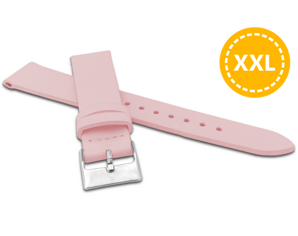 MINET XXL Prodloužený růžový řemínek z luxusní kůže Top Grain - 18 - XXL MSSXP18