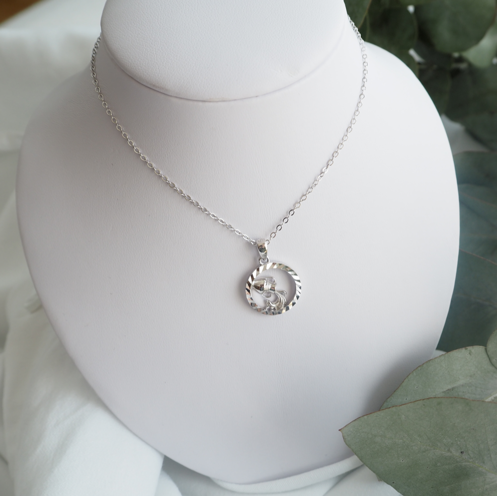 MINET Stříbrný náhrdelník Zodiac znamení VODNÁŘ