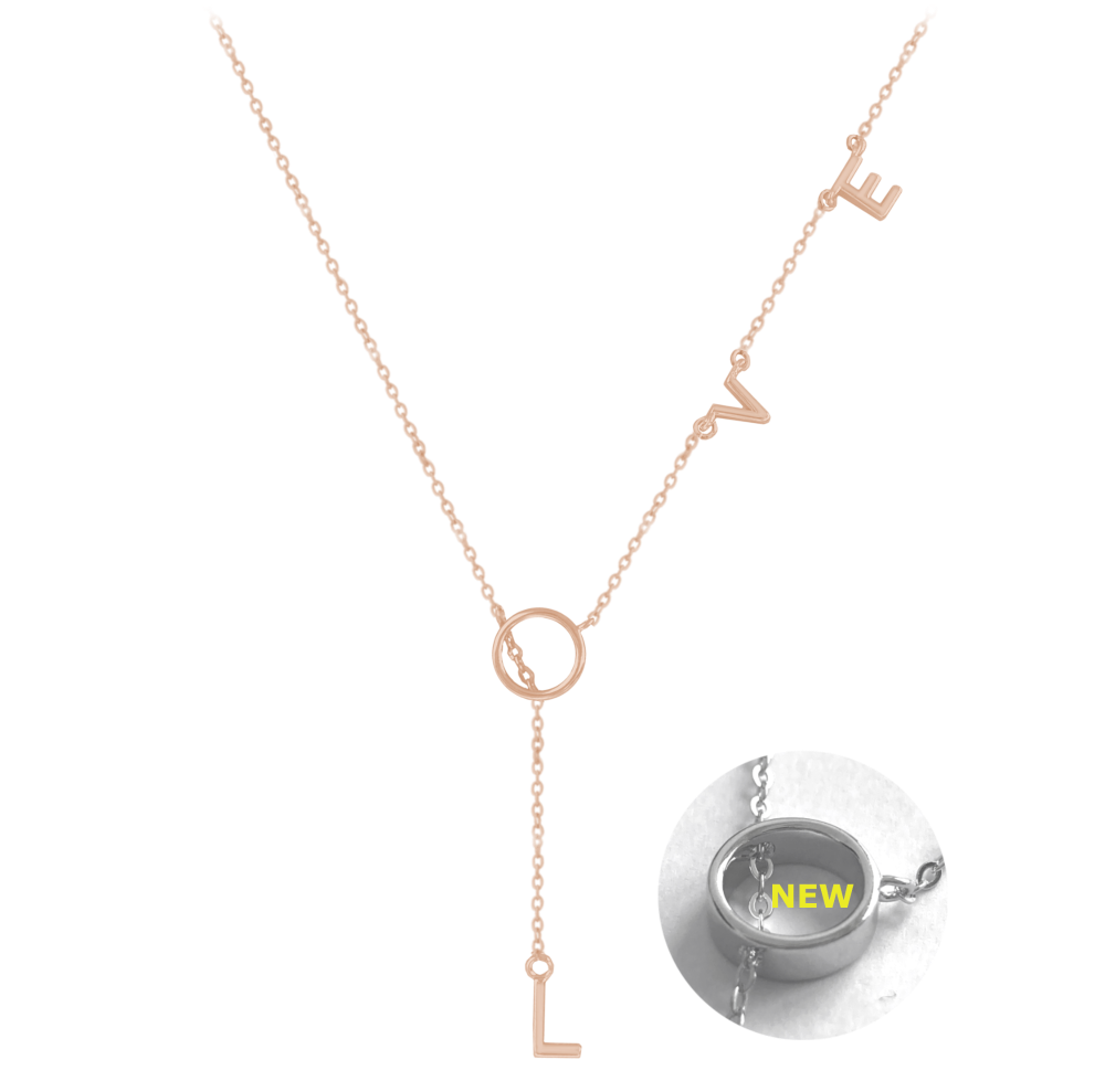 MINET Rose gold stříbrný náhrdelník MINET LOVE JMAN0213RN42