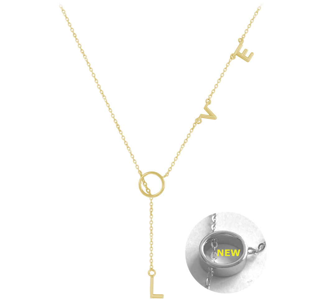 MINET Pozlacený stříbrný náhrdelník MINET LOVE JMAN0213GN42