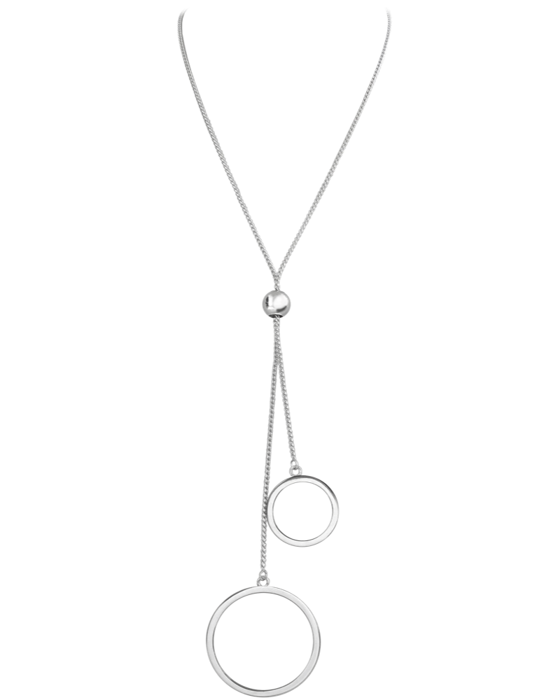 MINET Stahovací stříbrný náhrdelník KROUŽKY Ag 925/1000 10,50g JMAN0242SN70