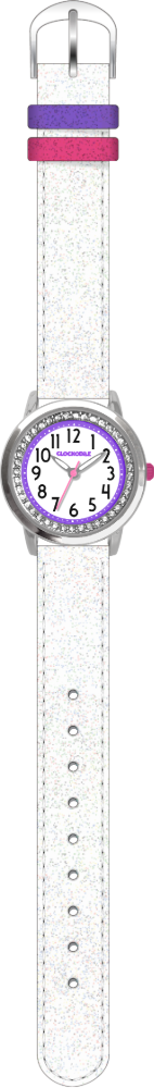 CLOCKODILE Bílé třpytivé dívčí dětské hodinky s kamínky SPARKLE CWG5121