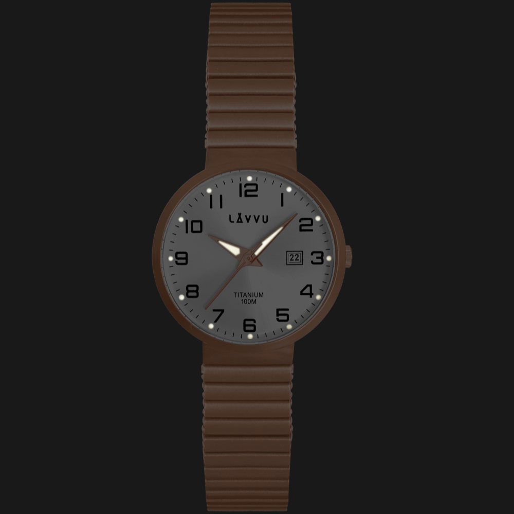 LAVVU Titanové pružné hodinky s vodotěsností 100M LUNDEN Small Rose Gold LWL5042