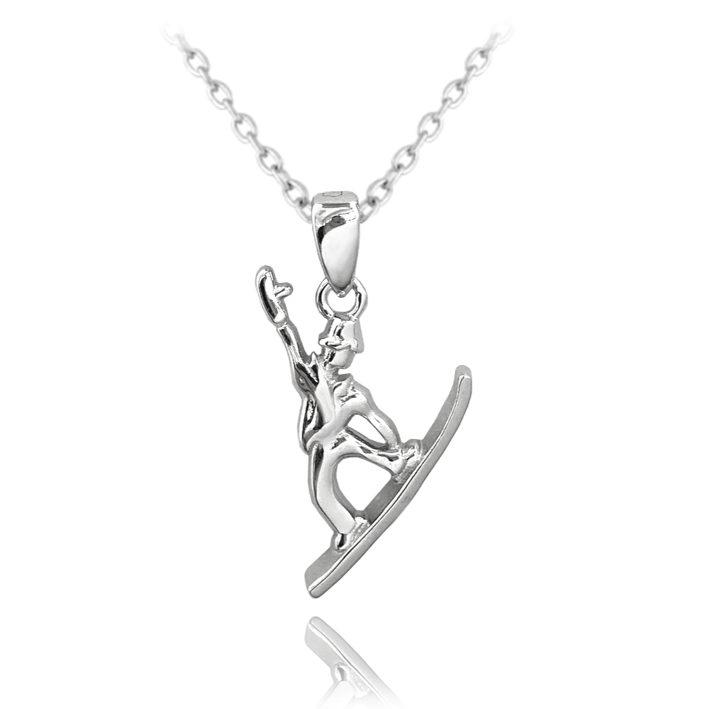 MINET Stříbrný náhrdelník MINET SNOWBOARD JMAN0261SN45