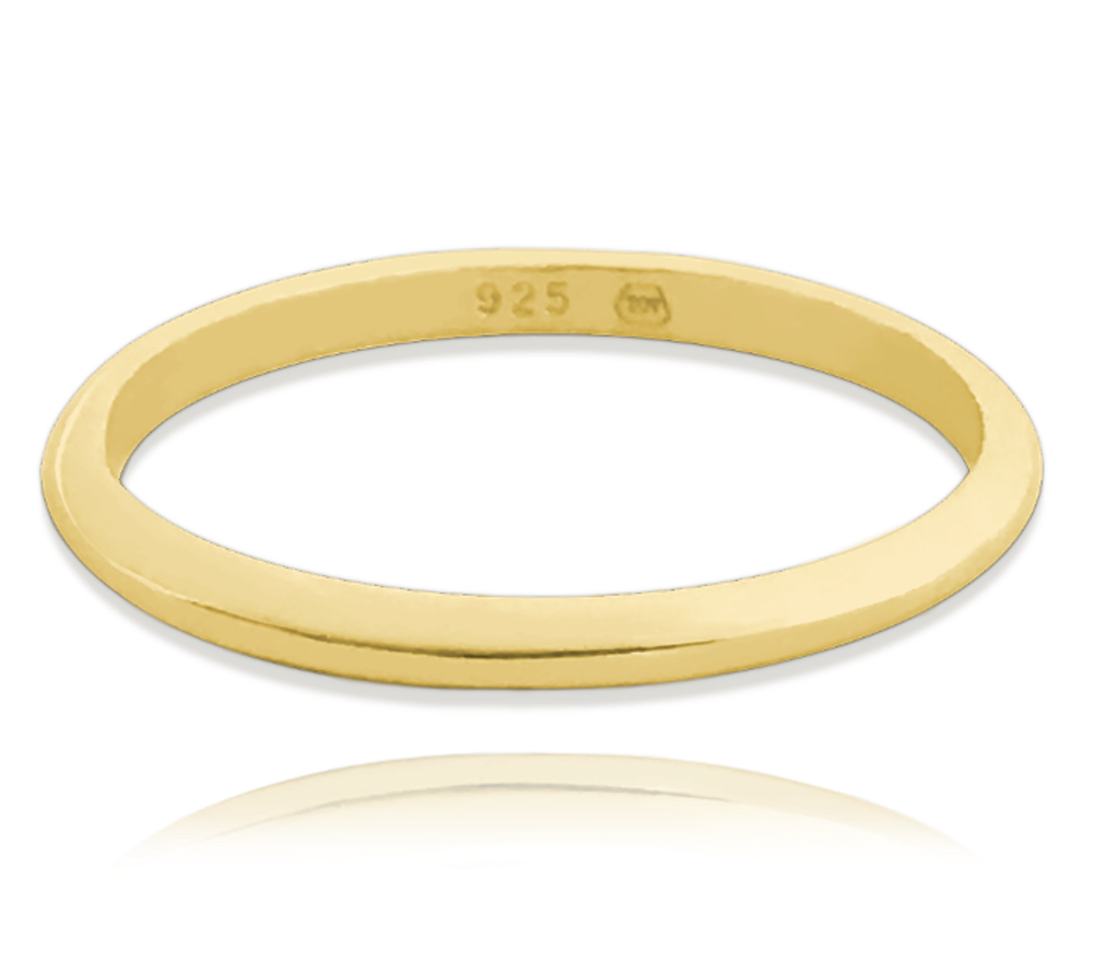 MINET Pozlacený minimalistický stříbrný prsten vel. 53