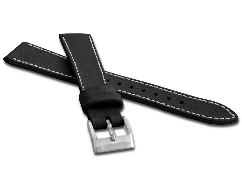 LAVVU Černý strukturovaný řemínek EPSOM z luxusní kůže Top Grain - 18 LSFUB18
